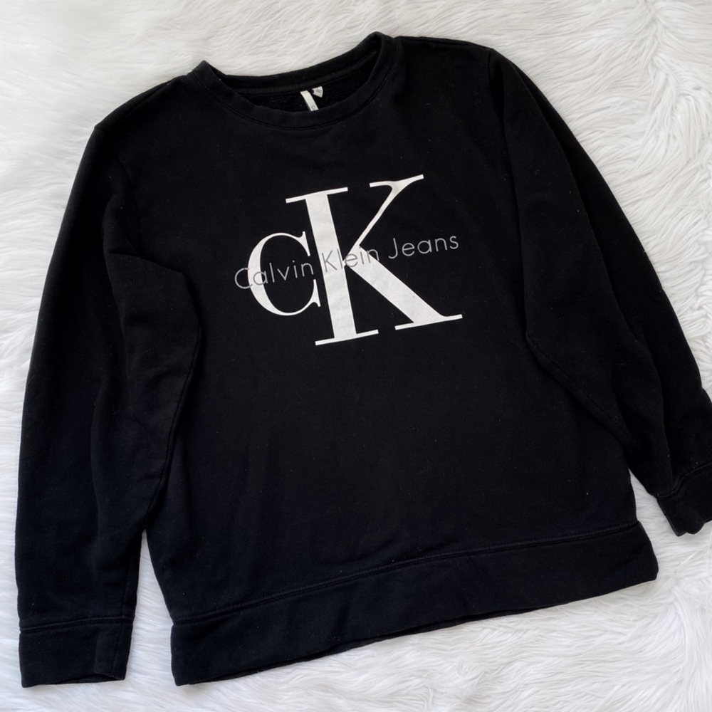 Calvin Klein Black Logo Sweatshirt Sweater Top